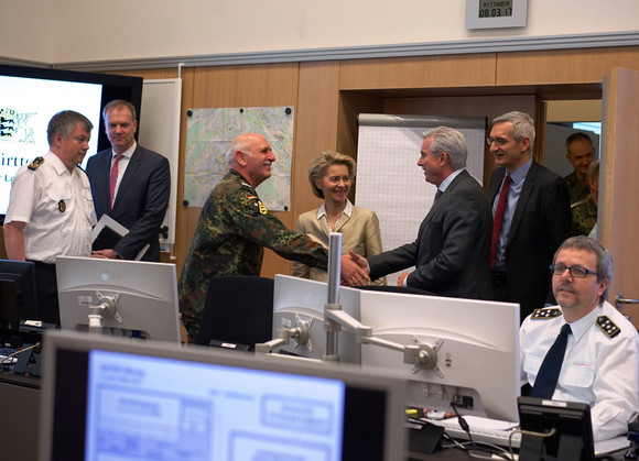 Impressionen der gemeinsamen Übung von Bundeswehr und Polizei