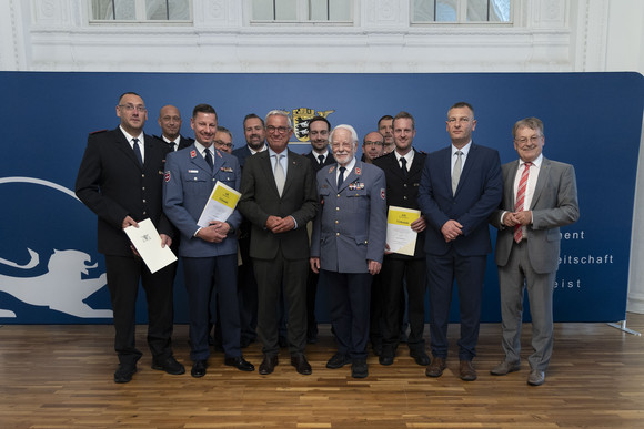 Verleihung der Bevölkerungsschutz-Einsatzmedaille Unwetter 2024