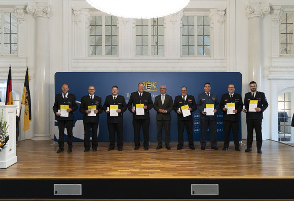 Verleihung der Bevölkerungsschutz-Einsatzmedaille Unwetter 2024