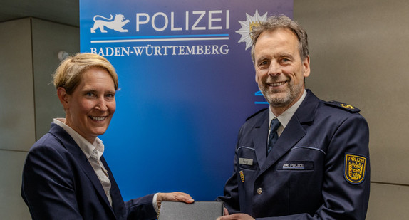 Landespolizeipräsidentin Dr. Stefanie Hinz und Landespolizeidirektor Martin Feigl