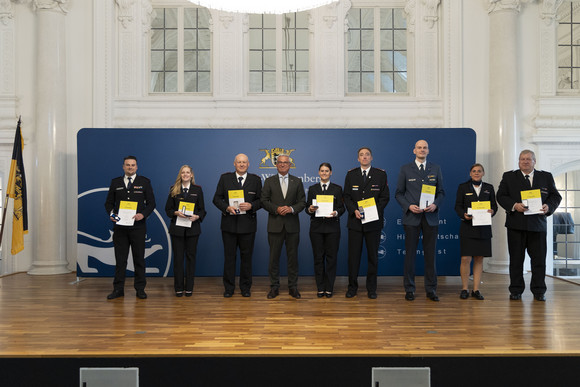 Verleihung der Bevölkerungsschutz-Einsatzmedaille Unwetter 2024