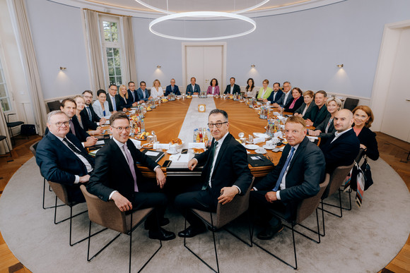 Kabinettssitzung in der Villa Reitzenstein in Stuttgart