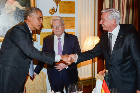 Innenminister Thomas Strobl mit US-Präsident Barack Obama und Bundespräsident a.D. Joachim Gauck