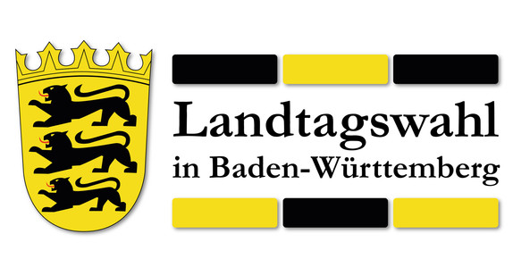 Kleines Landeswappen und Schriftzug Landtagswahl in Baden-Württemberg. Quelle: Fotolia