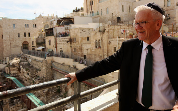 DELEGATIONSREISE Reise nach Israel und in die Palästinensischen Gebiete Ministerpräsident Winfried Kretschmann in der Altstadt von Jerusalem