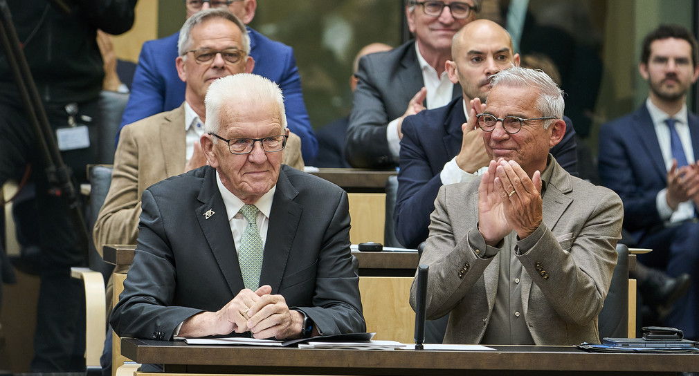 Ministerpräsident Kretschmann und Minister Strobl