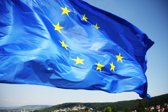 Brexit Land hisst europäische Flagge auf der Villa Reitzenstein Auf dem Dach der Villa Reitzenstein, dem Amtsssitz des baden-württembergischen Ministerpräsidenten, weht die Fahne der Europäischen Union.