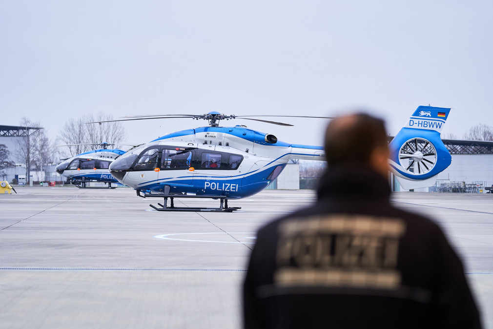 Hubschrauber der Polizeihubschrauberstaffel Baden-Württemberg.