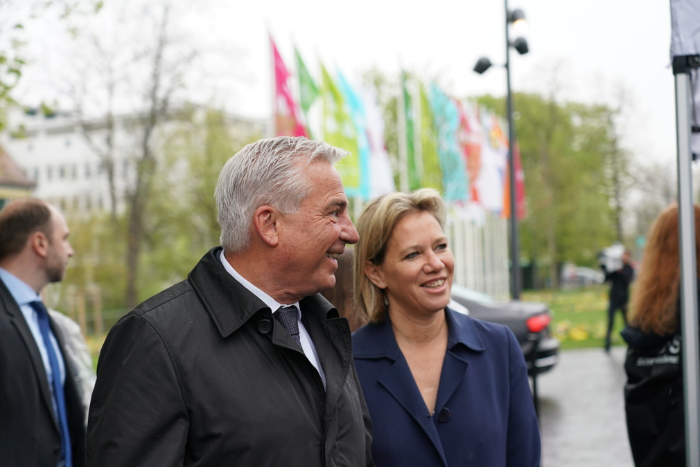 Innenminister Thomas Strobl und seine Ehefrau bei der Eröffnung der Bundesgartenschau 2019 in Heilbronn.