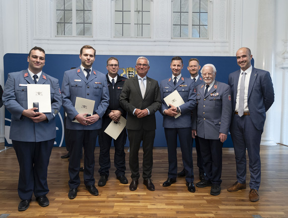 Verleihung der Bevölkerungsschutz-Einsatzmedaille Unwetter 2024