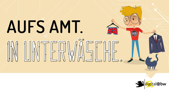Motiv "Aufs Amt in Unterwäsche" zu digitalen Behördengängen der Kampagne "Alles beim Neuen".