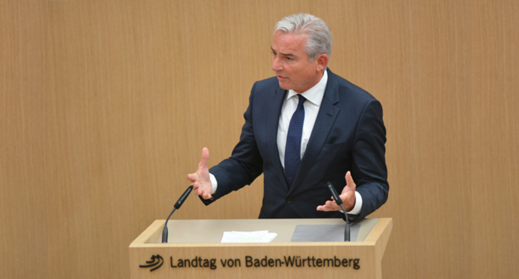 Innenminister Thomas Strobl im baden-württembergischen Landtag