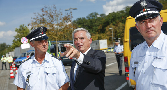 Innenminister Thomas Strobl beim Kontrolltag „sicher.mobil. leben“