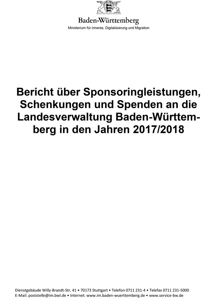 Titelblatt des Sponsoringberichts f&uuml;r die Jahre 2017/2018-