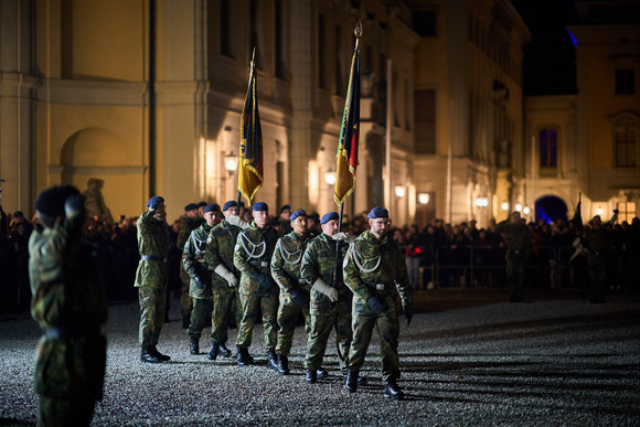 Öffentliches Gelöbnis der Bundeswehr im Schlosshof in Ludwigsburg