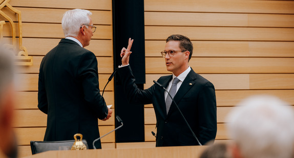 Vereidigung von Innenminister Manuel Hagel am 13. Mai 2026 im Landtag von Baden-Württemberg