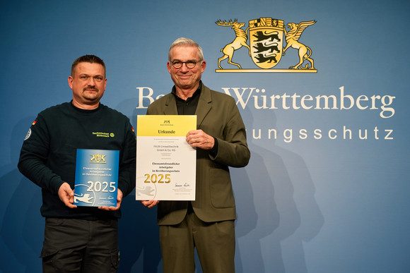 Feierstunde zur Auszeichnung ehrenamtsfreundlicher Arbeitgeber im Bevölkerungsschutz