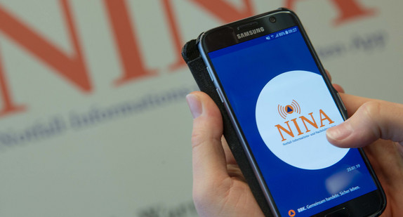 Startbildschirm der Warn-App "NINA". Bild: © Lichtgut/Leif Piechowski