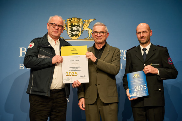 Feierstunde zur Auszeichnung ehrenamtsfreundlicher Arbeitgeber im Bevölkerungsschutz