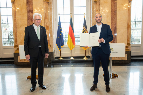 Regierungsbildung Neue Landesregierung Ministerpräsident Winfried Kretschmann (l.) und Dr. Danyal Bayaz (r.), Minister für Finanzen