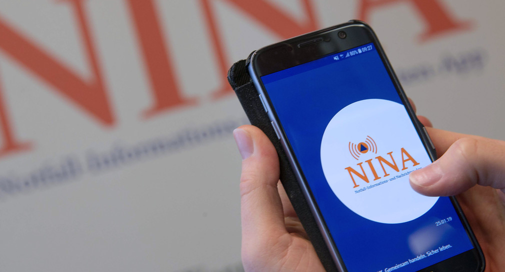 Startbildschirm der Warn-App NINA.