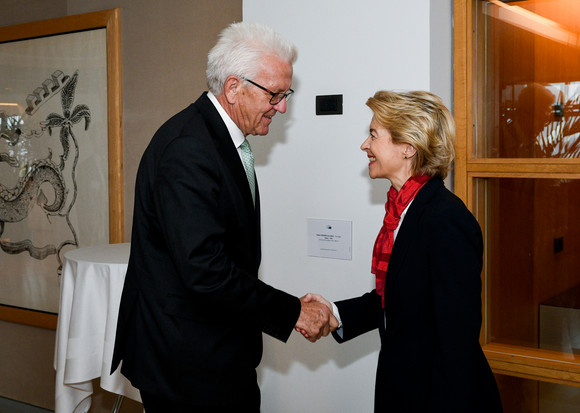 Europa Kretschmann trifft designierte Präsidentin der Europäischen Kommission Ministerpräsident Winfried Kretschmann (l.) und Ursula von der Leyen (r.) (Bild: © European Union 2019 - Source: EP / Christian CREUTZ)