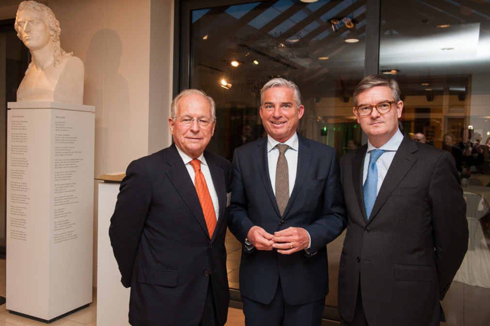 Minister Thomas Strobl mit EU-Kommissar Sir Julian King und Botschafter Prof. Dr. Ischinger