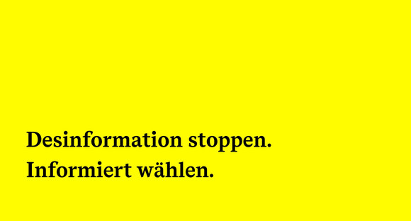 Desinformation stoppen. Informiert wählen.