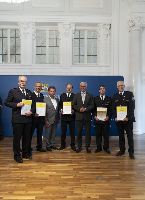 Verleihung der Bevölkerungsschutz-Einsatzmedaille Unwetter 2024