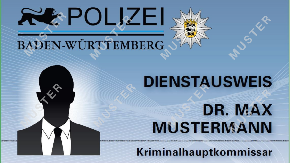Dienstausweis der Polizei Baden-Württemberg, Muster