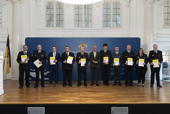Verleihung der Bevölkerungsschutz-Einsatzmedaille Unwetter 2024