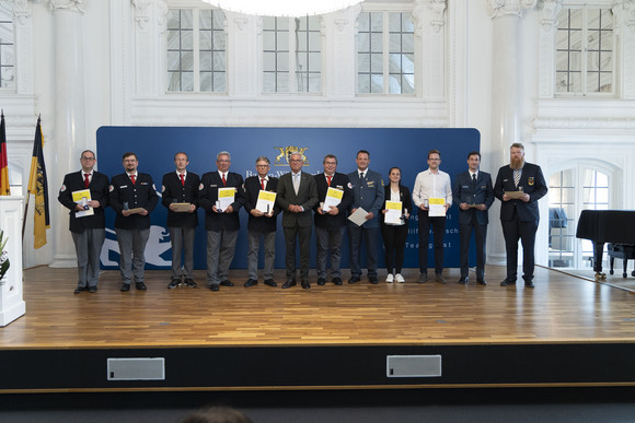 Verleihung der Bevölkerungsschutz-Einsatzmedaille Unwetter 2024