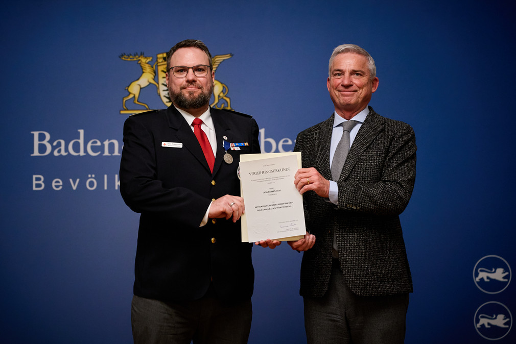 Verleihung des Bevölkerungsschutz-Ehrenzeichen in Stuttgart