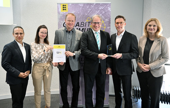 Auszeichnung der Gigabitkommunen mit Herrn Minister