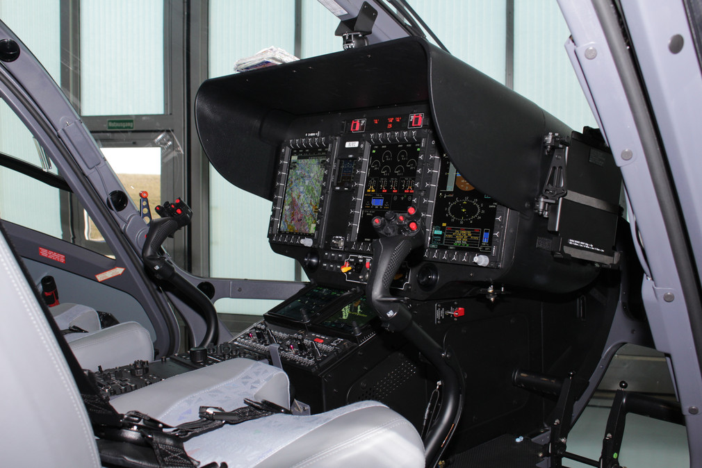 Das Cockpit des neuen Polizeihubschraubers