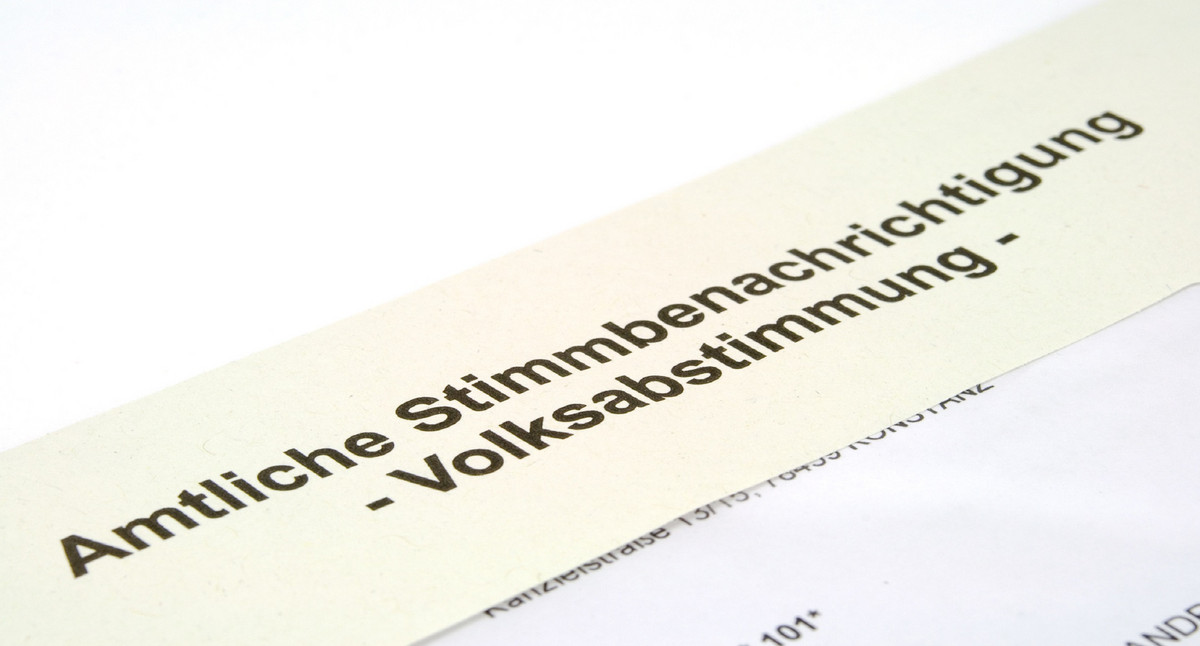 Ausschnitt einer amtlichen Stimmbenachrichtigung für eine Volksabstimmung. Quelle: Fotolia