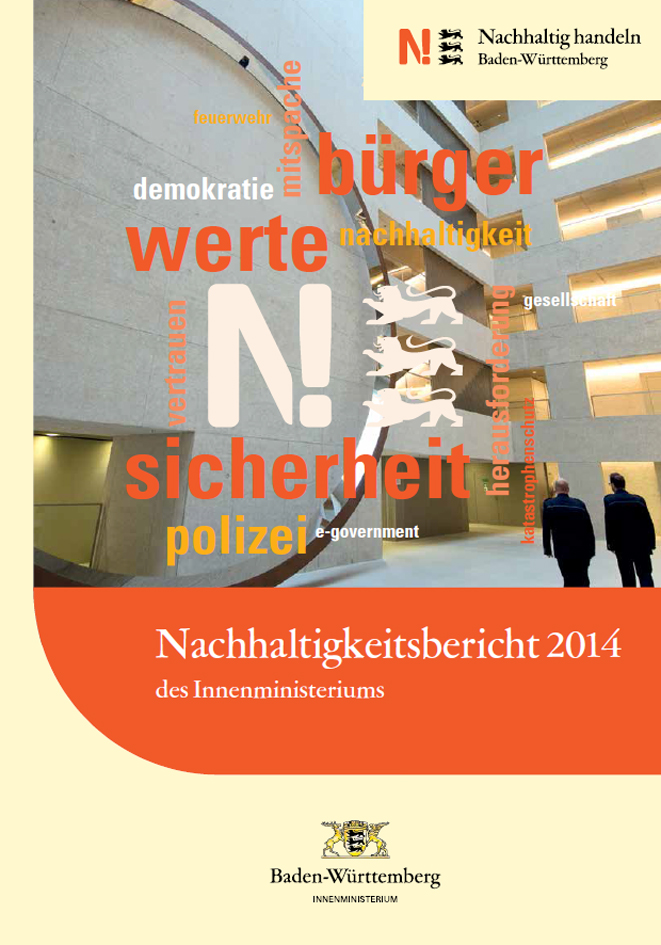 Deckblatt des Nachhaltigkeitsberichts des Innenministeriums